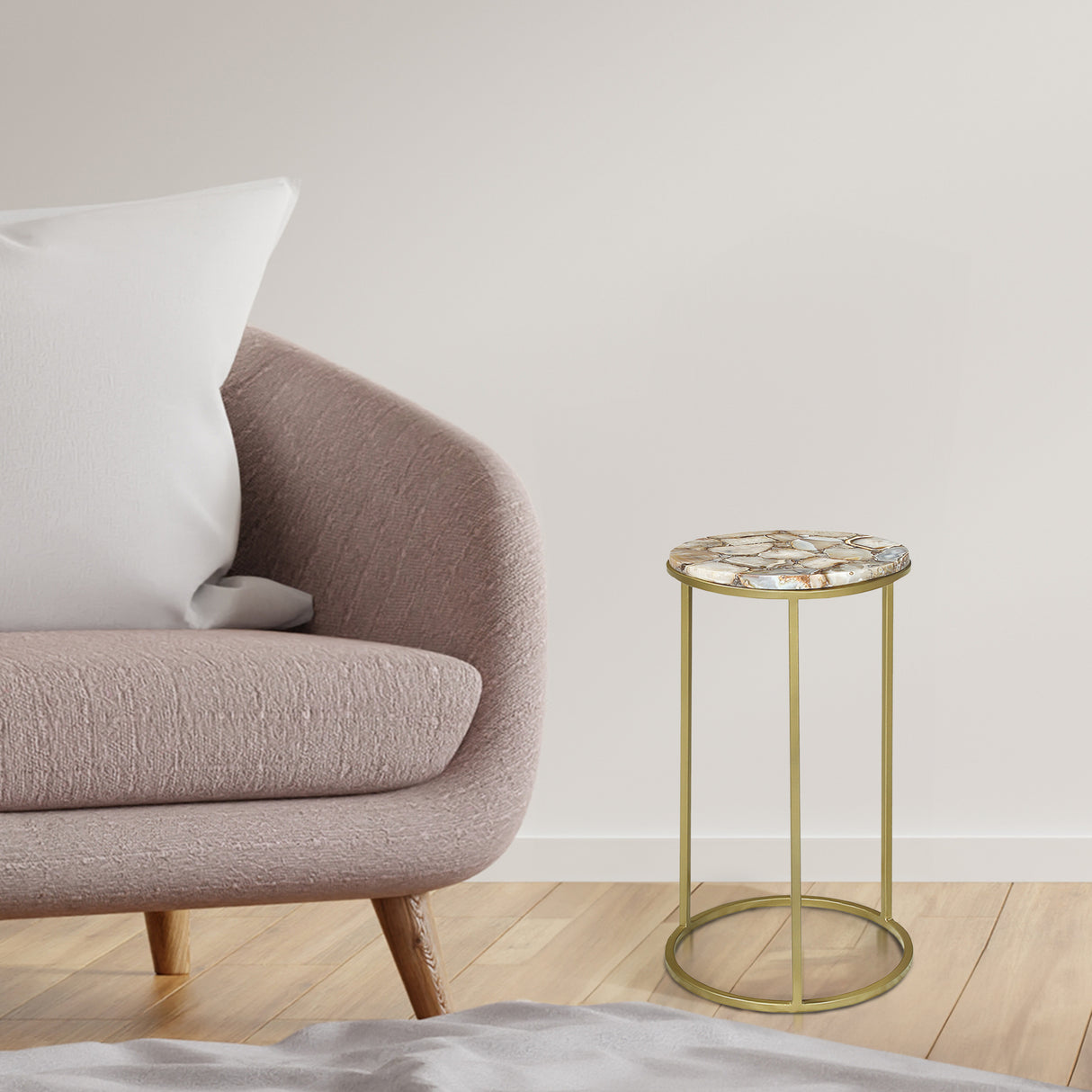 Greta Natural Agate End Table