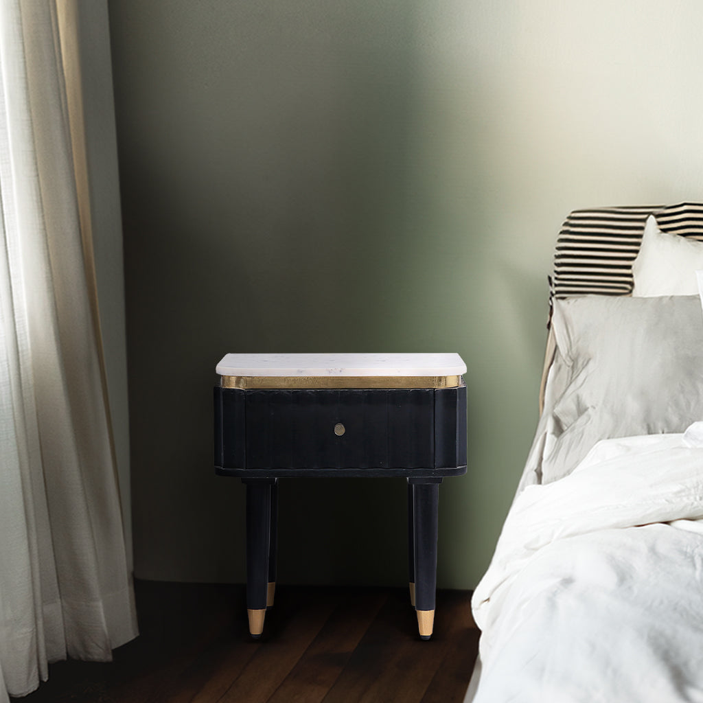 Aida Sleek Marble Top Side Table