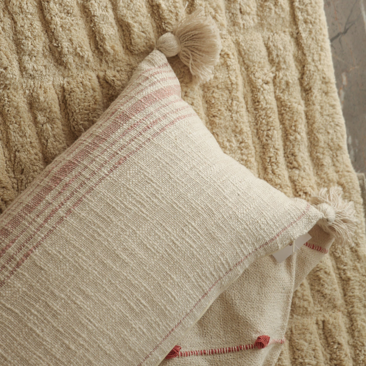 Zain Cotton Slub Striped Cushion