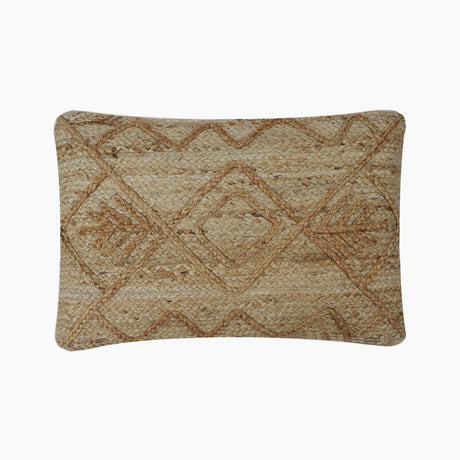Zea Embroidered Jute-Cotton Cushion