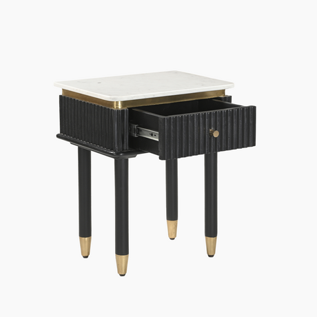 Aida Sleek Marble Top Side Table