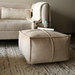 Tomos Beige Cotton Pouffe