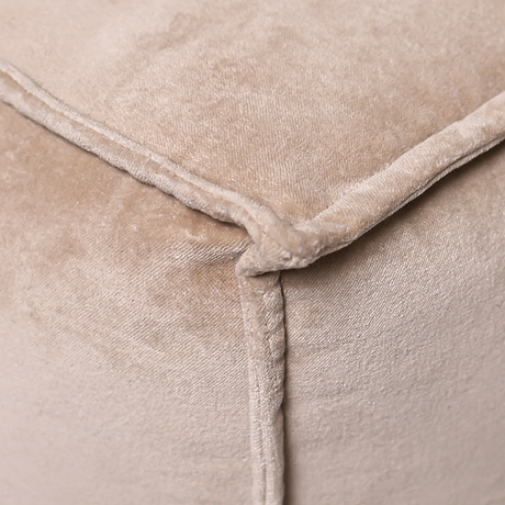 Tomos Beige Cotton Pouffe