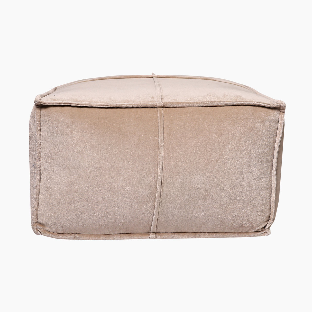 Tomos Beige Cotton Pouffe