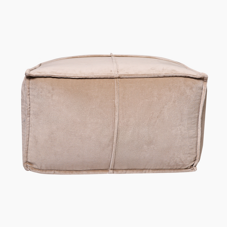Tomos Beige Cotton Pouffe
