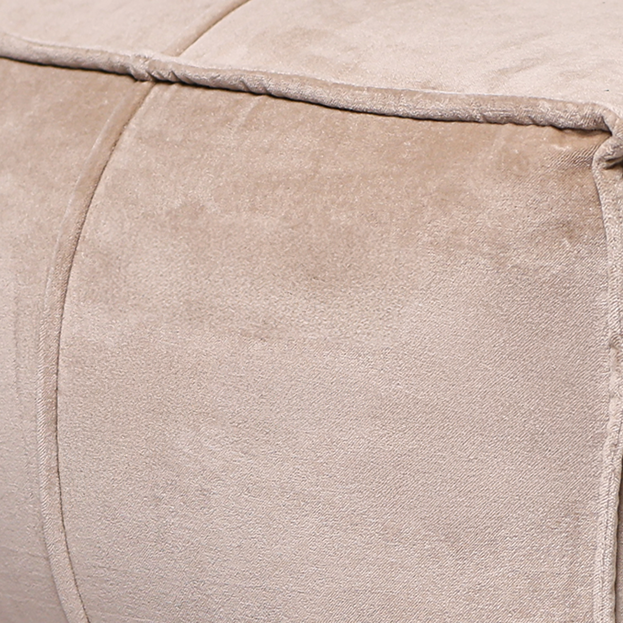 Tomos Beige Cotton Pouffe