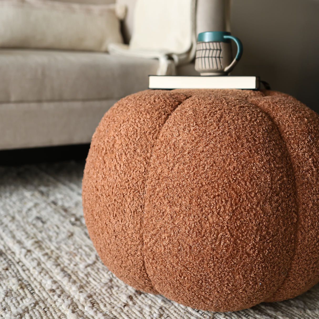 Ayrian Rust Pouffe